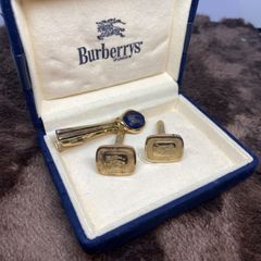 美品 BURBERRY バーバリー ネクタイピン カフス ホースロゴ 青 - メルカリ