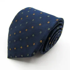 マリオヴァレンティノ ブランド ネクタイ シルク 小紋柄 総柄 ペイズリー柄 PO メンズ ネイビー MARIO VALENTINO 【中古】