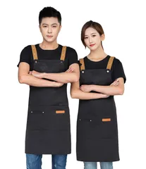 【在庫処分】前掛け 調整可能な 男女兼用 キャンバス防水エプロン カフェ風 メンズ 保育士 大人エプロン 女性用 業務 家庭 おしゃれ 作業 エプロン 料理用 - [DUNHE] 改良款