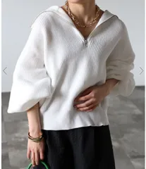 ap retro / sakishimatokyo　 ニット セーター スポンディッシュハーフZIPニット オフホワイトのサムネイル
