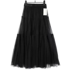 美品 STUMBLY スタンブリー チュールスカート 535-5120110 Tulle Pleats Layered 2025SS プリーツ ブラック 黒 36 タグ付き 71013828