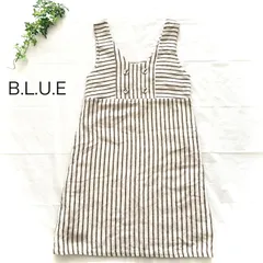 B.L.U.E ビーエルユーイー　ジャンパースカート　ジャンスカ　ストライプ　Mサイズのサムネイル