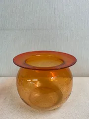 【フォロー割対象商品】オレンジグラデーション　ガラス器　壺　インテリア　飾り　雑貨