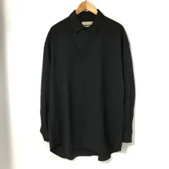meagratia メアグラーティア フラップシャツ 長袖 ワイドシャツ 23231-0502 2way 日本製 サイズ2 Mサイズ相当 ブラック トップス A14588◆のサムネイル