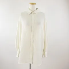 アースミュージック&エコロジー EARTH MUSIC & ECOLOGY シャツ ブラウス 長袖 オフホワイト F *T428