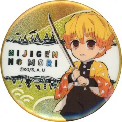 【中古】バッジ・ピンズ 我妻善逸 「ニジゲンノモリ×鬼滅の刃 第一弾 ネオン缶バッジ 56mm」