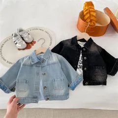 ☆ブルー90cm☆ 子供服　レトロ風　デニム　ジャケット　カジュアル　アウター　男女兼用　トップス