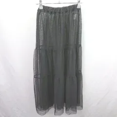 ◇ ⊂ グローバルワーク ウエストゴム かわいい系 ロング フレア チュールスカート サイズL ブラック系 レディース E  【1507280012246】