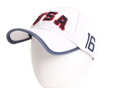【お得なクーポン配布中!】 2016 オリンピック USA 代表モデル ポロ ラルフローレン コットン ベースボール キャップ フリーサイズ 古着 帽子 限定 星条旗 トラッカー