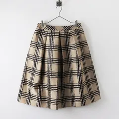 大きいサイズ トゥービーシック TO BE CHIC ウール混チェックタックスカート 46/ベージュ ロング フレア【2400013834605】のサムネイル