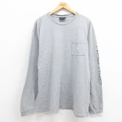 XL/古着 ノーティカ 長袖 ブランド Tシャツ メンズ ワンポイントロゴ 胸ポケット付き 大きいサイズ コットン グレー 霜降り 25sep26 中古