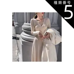 種類5：ブルー/S カシュクール リブ ニット ロング ワンピース フレアワンピース ニットワンピース 膝下 ロング丈 袖あり 長袖 Vネック フレア Aライン リブニット 編み込み かわいい 大人可愛い きれいめ シンプル カジュアル 大人 上品 おしゃれ 