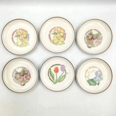 【まとめ買い対象外】有田焼　花絵変わり　皿　お花　6枚セット　レトロ　新品未使用