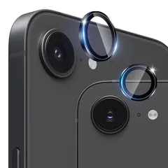 対応 iPhone 16E カメラカバー レンズフィルム 【2枚セット アルミ合金製＋AR高透過率強化ガラス】 対応 アイフォン 16E カメラフィルム 強化ガラス 保護カバー アルミ合金 ケース 全面保護 硬度9H 耐衝撃 飛散防止 黒縁取り 1眼レンズ 1