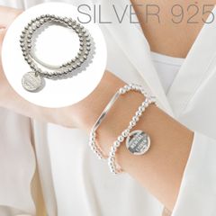 シルバー バングル ブレスレット  新品未使用  匿名配送  アクセサリー おしゃれ 人気 おすすめ かっこいい カジュアル コイン レディース ゴム 2連 2重 シルバー925 silver925 ボールチェーン
