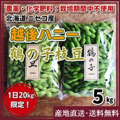 【農薬・化学肥料：栽培期間中不使用】茶豆・鶴の子枝豆 セット5kg 北海道 ニセコ産