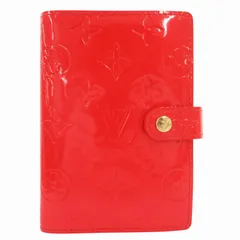 ルイヴィトン LOUIS VUITTON 美品 モノグラム ヴェルニ アジェンダ PM ポムダムール 手帳カバー リフィル付 エナメルレザー 赤 レッド R21016 /GV