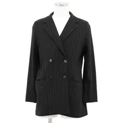 SALE【極美品】GIORGIO ARMANI ジョルジオアルマーニ ジャケット テーラード ダブルブレスト ペンシルストライプ アンコン ウール混 アウター メンズ サイズ 50 ブラック 黒 イタリア製