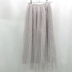 ◇ Θ MAJESTIC LEGON ウエストゴム ロング フレアー チュールスカート サイズM ラベンダー系 レディース E  【1506130013563】