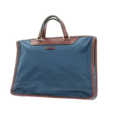 【中古】ダニエルアンドボブ Daniel & Bob ナイロン レザー ブリーフケース ライトネイビーxブラウン【W40xH30xD6.5】【メンズ】のサムネイル