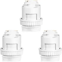 Aiwode 互換品 ライティングレールソケット ダクトレール専用 電球ソケット E26口金 LED専用レール照明器具 天井照明 ロック機構により脱落を防止 適用 植物育成ライト LED電球 エジソン電球(白い,  3個入り)