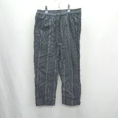 ◇ ⊂ GLOBAL WORK グローバルワーク ウエストゴム 綿 ストライプ スラックス サイズS ネイビー系 メンズ E  【1409240056591】