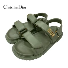 未使用 クリスチャンディオール DIORACT レザー ロゴ サンダル ブラック Christian Dior - 未使用 クリスチャンディオール Christian