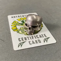 k7 CRAZY PIG DESIGNS クレイジーピッグ Evil Skull Ring K18 Fang  エビルスカル シルバーリング #27 18号 シルバー SV925 K18のサムネイル