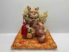 専用　浅蔵五十吉　獅子　新品　伝統工芸　骨董　インテリア　九谷焼　玉乗り獅子 新小獅子 | 陶器のシーサー - 育陶園 やちむんの窯元｜沖縄の