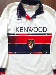 errea 1994-95 イタリア セリエA ジェノア アウェイ 長袖 ユニフォーム 白 KENWOOD