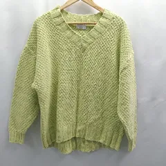 ◇ ⊇ EGOIST エゴイスト Vネック ミドルゲージ ニット 長袖 セーター サイズ表記なし ライトグリーン レディース E  【1503310005608】