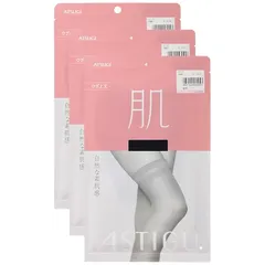 [アツギ] ストッキング ASTIGU(アスティーグ)【肌】 ストッキング 自然な素肌感 ひざ上丈  レディース ブラック M