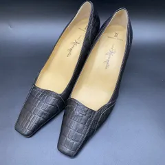 J200 GINZA Kanematsu 銀座カネマツ レディース レザーパンプス ブラック黒 RM サイズ 23? E ヒールシューズ フォーマル