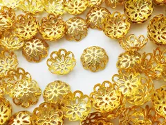 ビーズキャップ　12mm　ゴールド　座金　花座　200個　AP0813のサムネイル