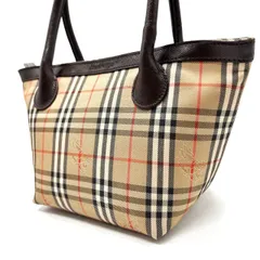 ✨美品✨ BURBERRY  バーバリー ミニ ハンドバッグ トート ノバチェック チェック柄 シャドーホース ホースロゴ型押しロゴ レザー 革 キャンバス ユニセックス 男女兼用 メンズ レディース