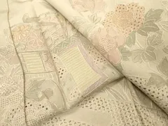 平和屋着物▼中国三大刺繍　スワトウ刺繍　汕頭刺繍　相良刺繍　総刺繍　訪問着　御所車花文　さが美扱い　正絹　逸品　DAAS7949fe