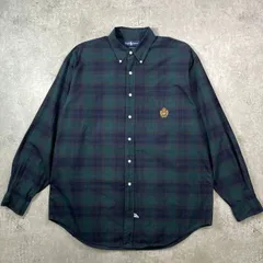 【現行／美品】ラルフローレン ブラックウォッチ チェック 長袖シャツ 羽織り 80s 90s RALPH LAUREN COUNTRY チェック 長袖 レーヨン オープン