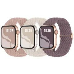 【3枚入り】Suitisbest コンパチブル アップルウォッチ バンド 42mm 41mm 40mm 38mm 編み込み Apple Watch ナイロンバンド 伸縮性 アップルウォッチ スポーツバンド Series