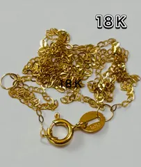18Kゴールド 小豆 チェーン ネックレス Au750 アズキ K18