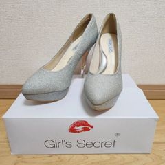 新品 Girl's Secret ヒール シルバー ゴージャス 派手 ハイヒール 厚底 ラメ 22.5cm 銀