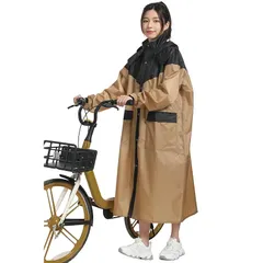 [TONGMO] レインコート メンズ レディース 自転車 軽量 快適 原付用 ロング丈のおしゃれなレインウェア リュックにも対応 防水 防? 豪雨 梅雨対策 防災グッズ 反射テープ バイザー 収納袋付き 携帯しやすい(XL)