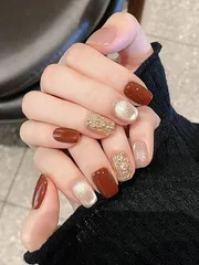 BIBII Nails手作り ネイルチップ 付け爪 3D爪 短め 花柄 春夏 韓国 人気 ネイルチップ ショート 10枚入 キャットアイ マグネット 100% handmade nailsで簡単装着 再利用可能 光沢 かわいい シンプル お