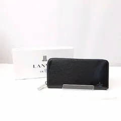 24k-399h【中古】LANVIN en Bleu　ランバン オン ブルー 長財布　ラウンドファスナー　ブラック　555616