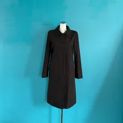 1617 agnes b. アニエスベー　ブラック　36  綺麗めコットンロングコート　美シルエットのサムネイル