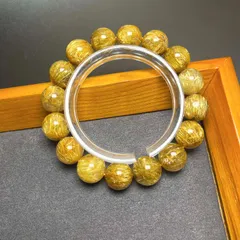 上品 EU製★極!極満針ルチルクォーツ★ブレスレット パワーストーン 天然石 綺麗 金運 お守り プレゼント1 12.9-13.6mm ZB9533