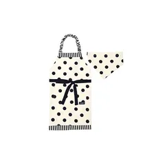 COLORFUL CANDY STYLE 子供用 キッズエプロン 女の子 三角巾 セット 小学生 着脱簡単 100ー120 polka dot large(twill・white)×narrow stripe(twill・black) N1249540