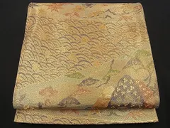平和屋着物■佐賀錦　六通柄袋帯　御所解文　金糸　逸品　n-wb0712のサムネイル