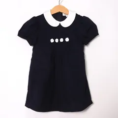 プチマイルド 半袖ワンピース 白襟 フォーマル 卒入園式 キッズ 女の子用 100Aサイズ ネイビー petit mild 【中古】