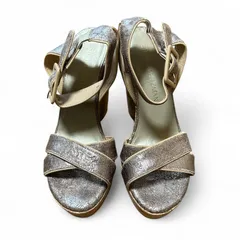 STUART WEITZMAN ゴールド ウェッジヒール サンダル サイズ6M スチュワート ワイツマンのサムネイル