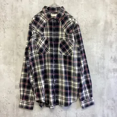 BROWNY ブラウニー　長袖ネルシャツ　メンズ　黒系×チェック柄　Mサイズ